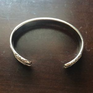Sterling silver cuff bracelet/hair tie holder